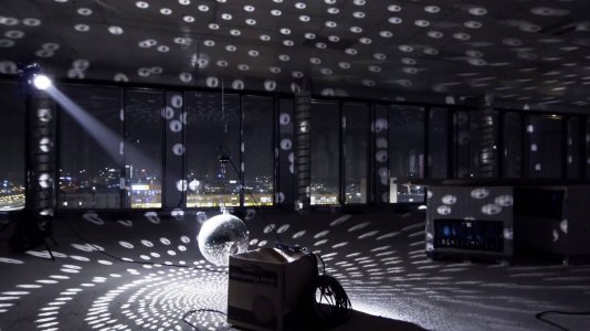 The disco spheres in the Highrise One.